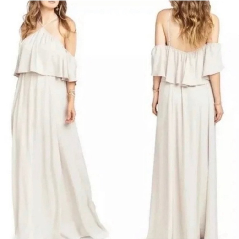Boho Bridal Maxi Dress Cream Show Me Your Mumu Halter Off Shoulder NWT